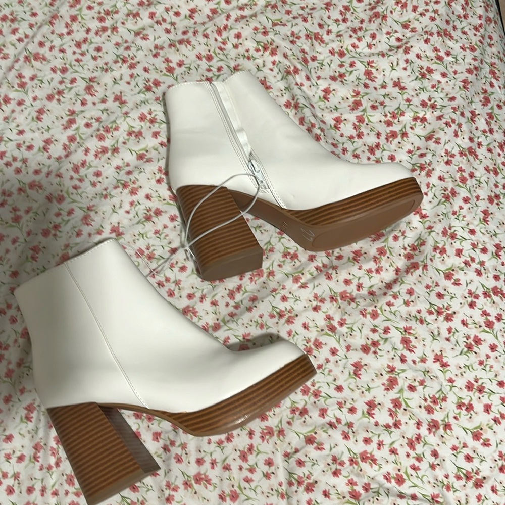 White ankle boots